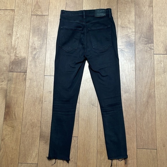 Denim Forum Aritzia the lola high rise skinny crop black frayed hem sz 25 - Picture 9 of 10